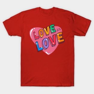 Cute & Colorful Love is Love Heart Pride LGBTQ T-Shirt